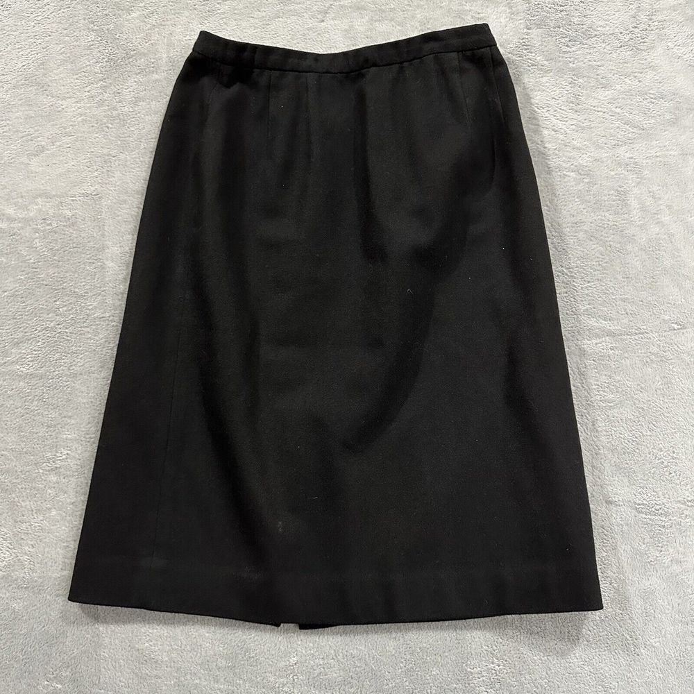 Country Clothes Pendleton 100% Virgin Wool Women 12 Midi Skirt Black Formal VTG